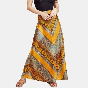 Free People Rio Maxi Skirt Hawaii Honey Sz 6